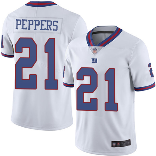 Men New York Giants 21 Jabrill Peppers Limited White Rush Vapor Untouchable Football NFL Jersey
